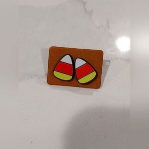 Candy Corn Enamel Earrings